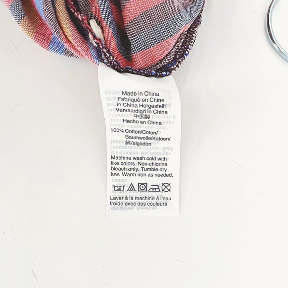 Madewell Courier Button-Back Shirt in Rainbow Stripe - Picture 7 of 8